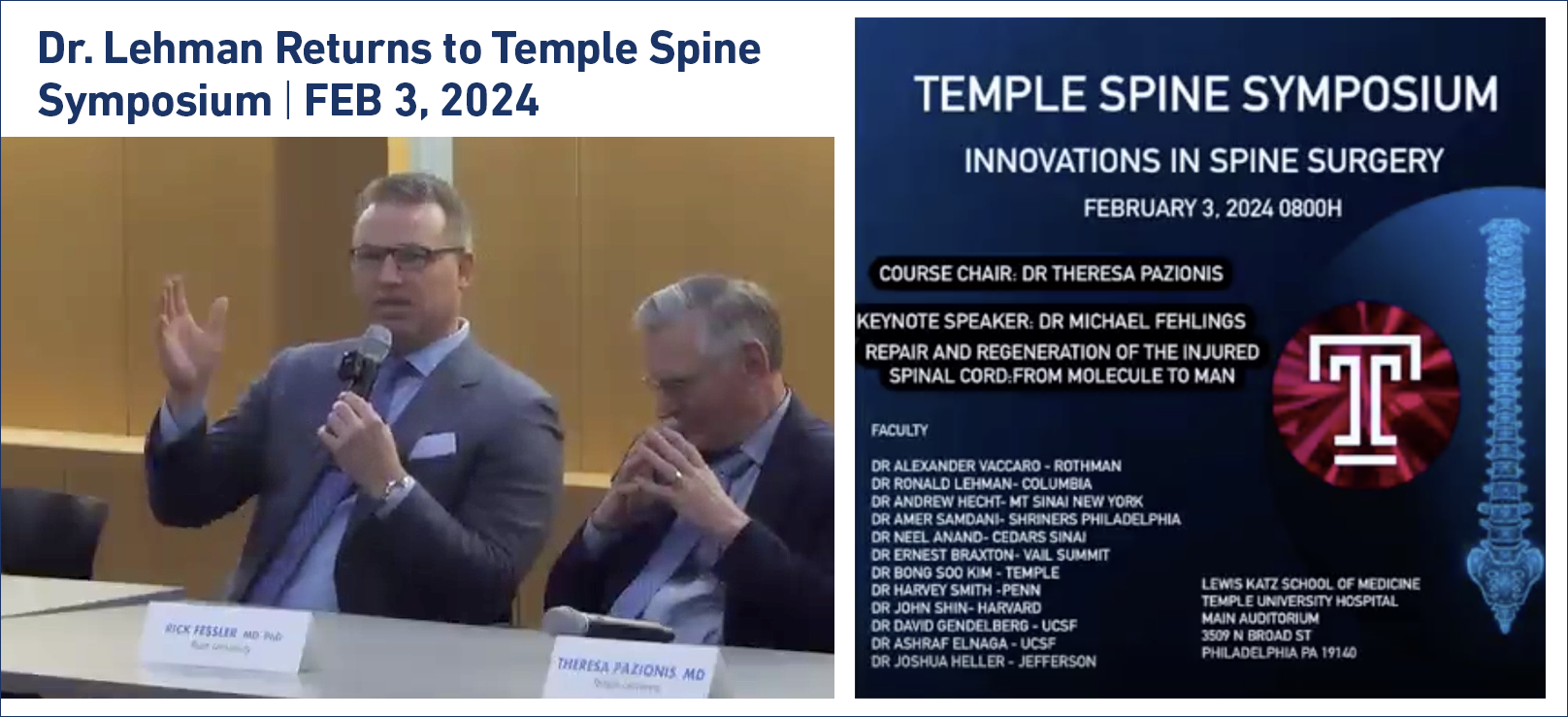 Dr. Ronald A. Lehman, Jr.-Temple Spine Symposium-2024-Philadelphia